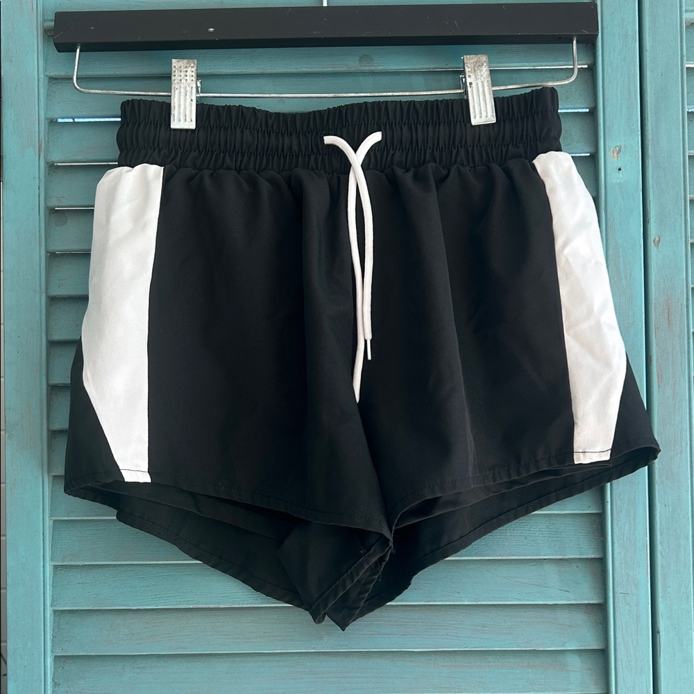 Black and White Women's Athletic Shorts